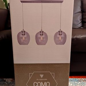 Canarm Como Brushed Nickel Contemporary Clear Glass Globe 3-Light Pendant Light